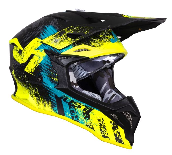 Мотошолом Just1 J39 Storm Blue Fluo Yellow Black Matt