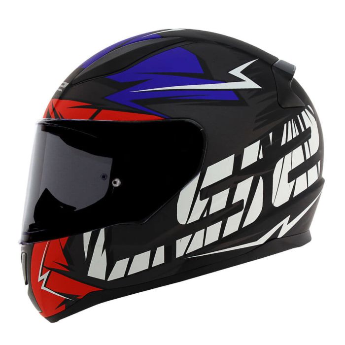Мотошолом LS2 FF353 Rapid Cromo Matte Black Red Blue