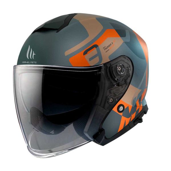 Мотошолом MT THUNDER 3 Jet Silton С4 Matt Orange