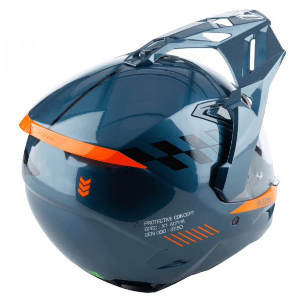 Мотошолом KLIM X1 Alpha ECE/DOT XL Gloss Concept Petrol - Strike Orange