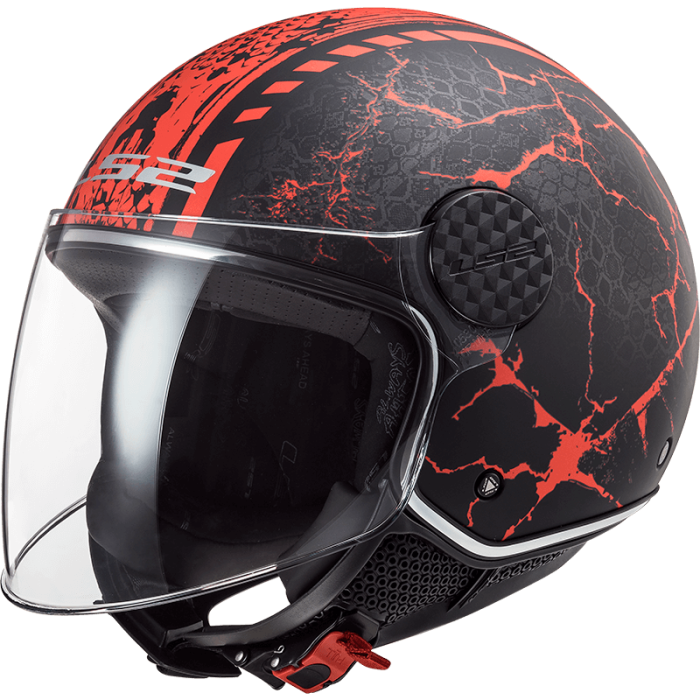 Мотошолом LS2 OF558 Sphere Lux Snake Matt Black Red