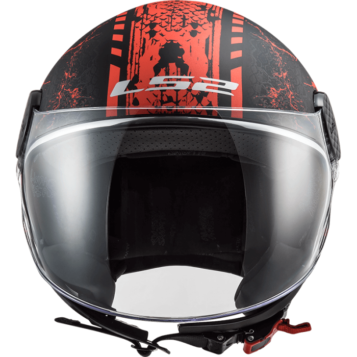 Мотошолом LS2 OF558 Sphere Lux Snake Matt Black Red