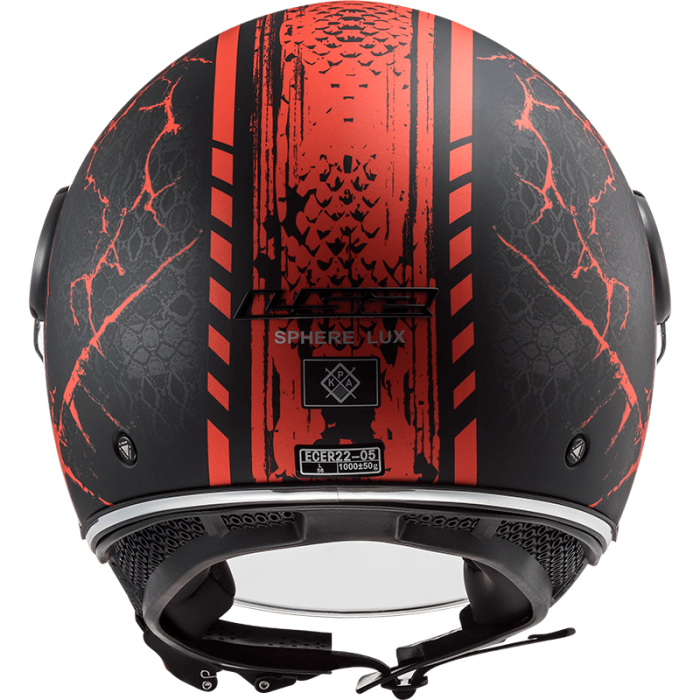 Мотошолом LS2 OF558 Sphere Lux Snake Matt Black Red