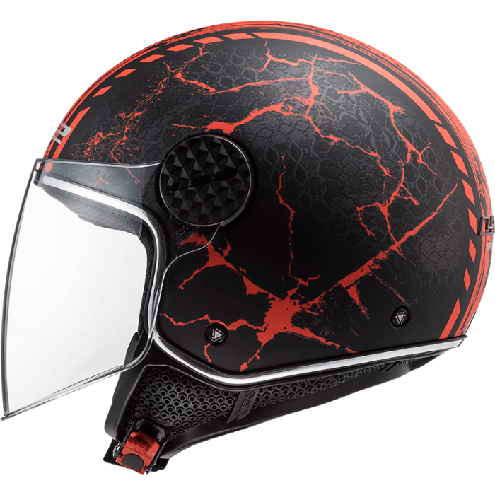 Мотошолом LS2 OF558 Sphere Lux Snake Matt Black Red