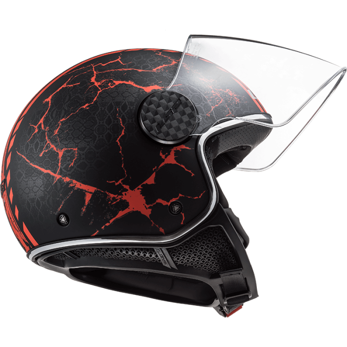 Мотошолом LS2 OF558 Sphere Lux Snake Matt Black Red