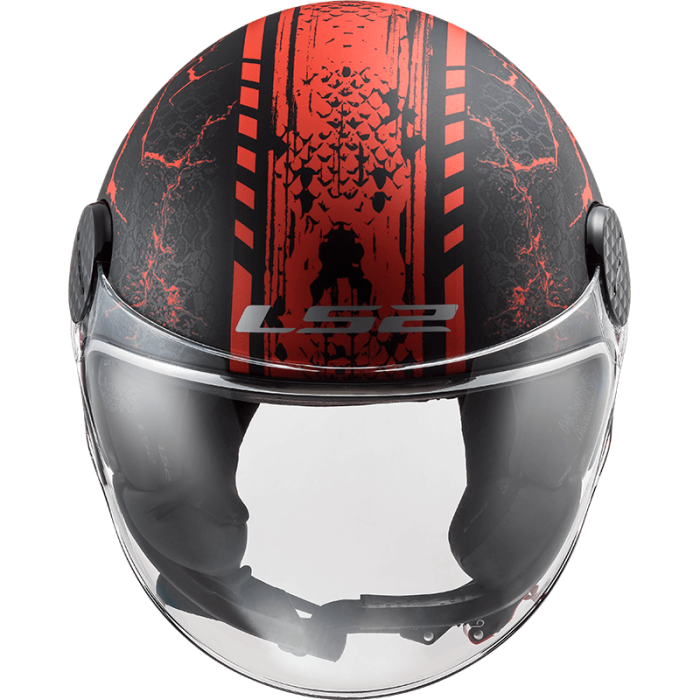 Мотошолом LS2 OF558 Sphere Lux Snake Matt Black Red