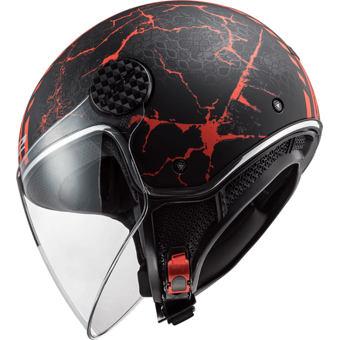 Мотошолом LS2 OF558 Sphere Lux Snake Matt Black Red