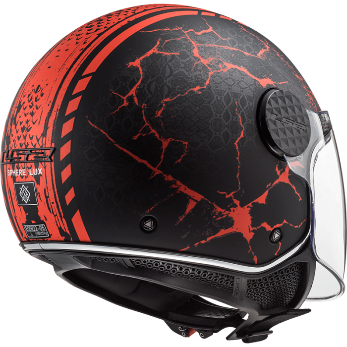Мотошолом LS2 OF558 Sphere Lux Snake Matt Black Red