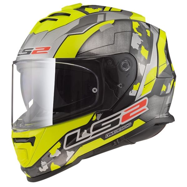 Мотошолом LS2 FF800 Storm 2 Cyborg Hi-Vis Yellow Grey