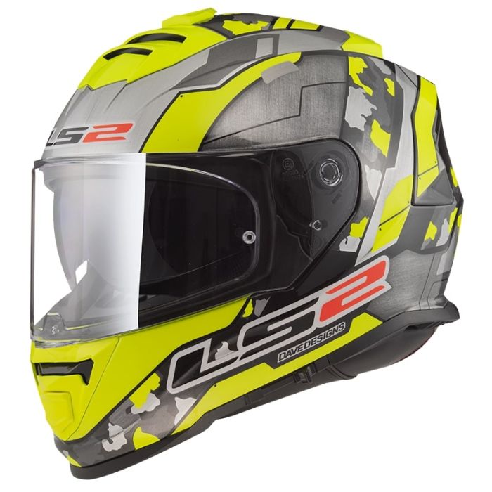 Мотошолом LS2 FF800 Storm 2 Cyborg Hi-Vis Yellow Grey