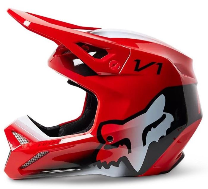Мотошолом Fox V1 Toxsyk Helmet Flo Red