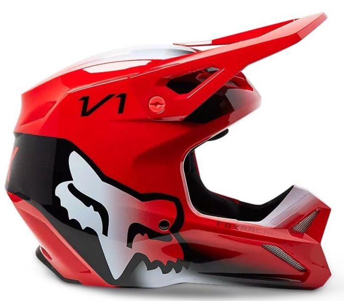 Мотошолом Fox V1 Toxsyk Helmet Flo Red