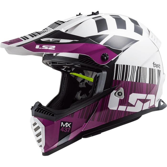 Мотошолом LS2 MX437 Fast Evo Xcode Gloss White Violet