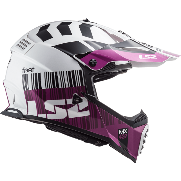 Мотошолом LS2 MX437 Fast Evo Xcode Gloss White Violet