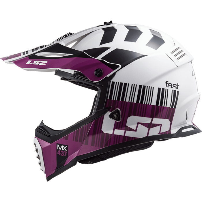 Мотошолом LS2 MX437 Fast Evo Xcode Gloss White Violet