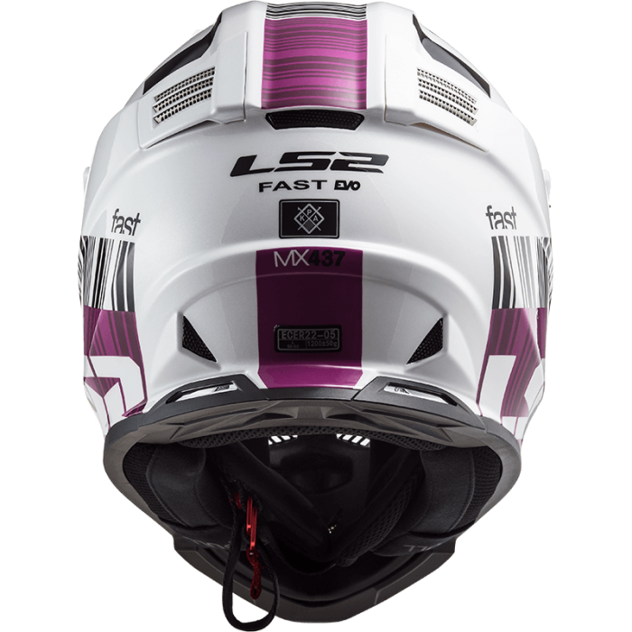 Мотошолом LS2 MX437 Fast Evo Xcode Gloss White Violet