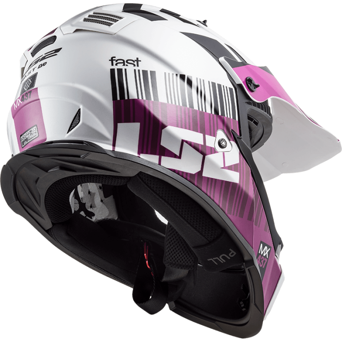 Мотошолом LS2 MX437 Fast Evo Xcode Gloss White Violet