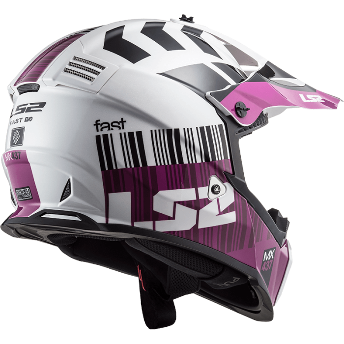 Мотошолом LS2 MX437 Fast Evo Xcode Gloss White Violet