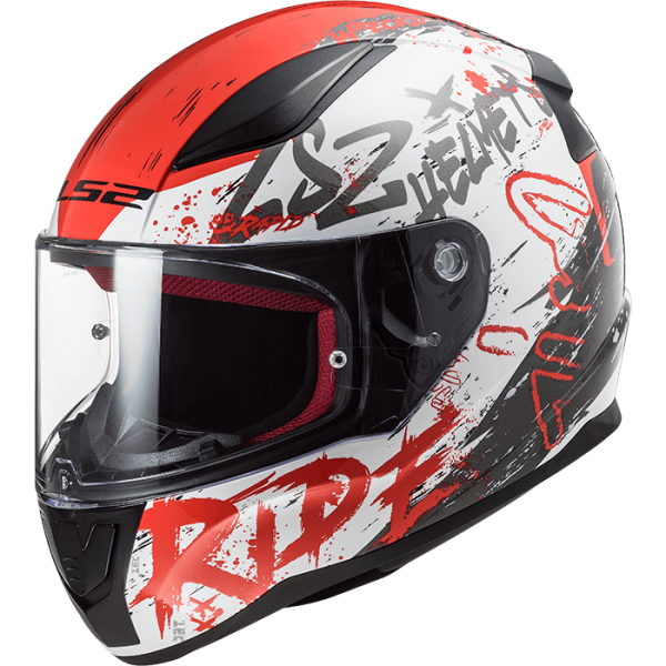 Мотошолом LS2 FF353 Rapid Naughty White Red
