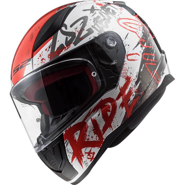 Мотошолом LS2 FF353 Rapid Naughty White Red