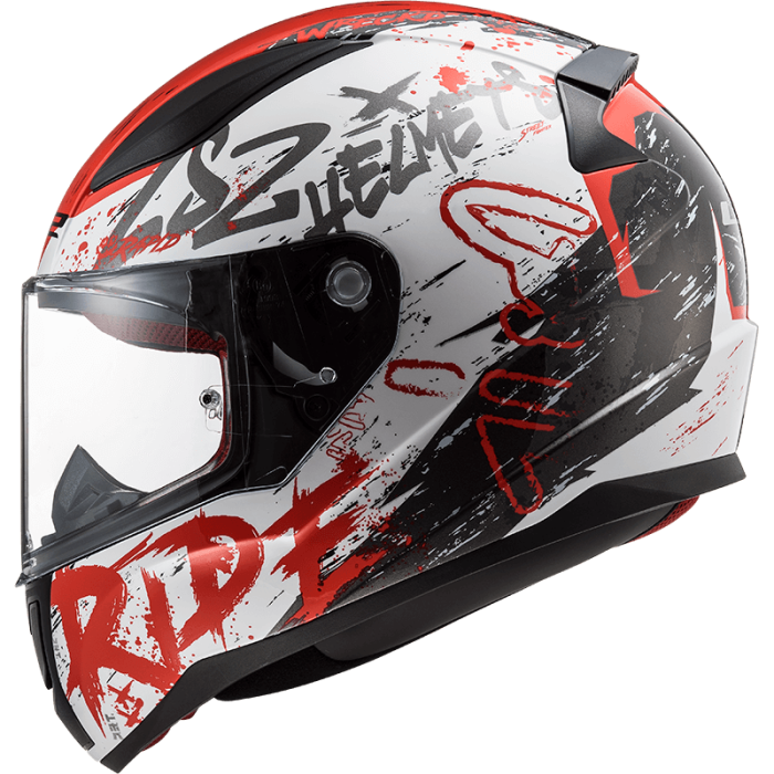 Мотошолом LS2 FF353 Rapid Naughty White Red