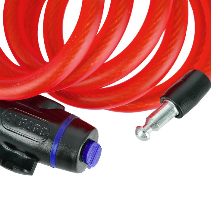 Трос протиугінний Oxford Cable Lock 12mm x 1800mm Red