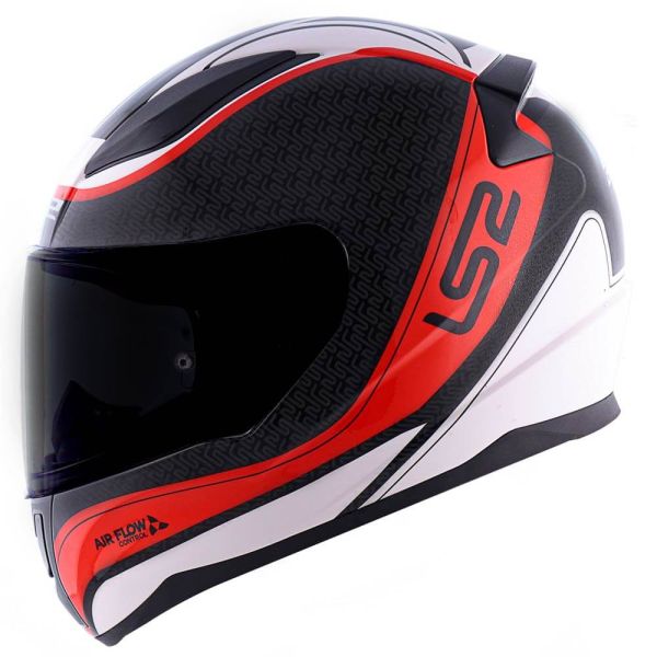 Мотошолом LS2 FF353 Rapid Deeper White Black Red