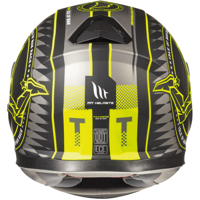 Мотошолом MT Thunder 3 SV Isle Of Man Matt Black/Fluor Yellow