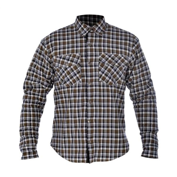 Мото куртка Oxford Kickback Shirt Checker Kha / White