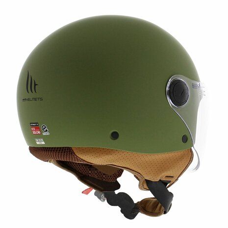 Мотошолом MT STREET Solid Matt Green