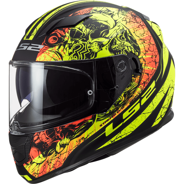 Мотошолом LS2 FF320 Stream Evo Throne Matt Black Hi-Vis Yellow