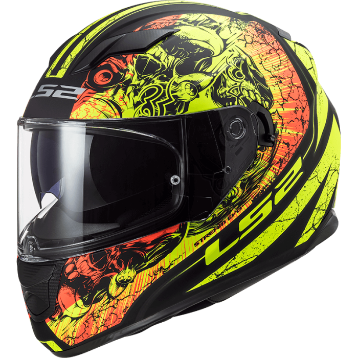 Мотошолом LS2 FF320 Stream Evo Throne Matt Black Hi-Vis Yellow