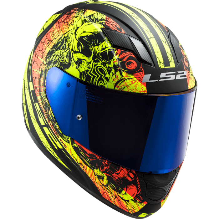Мотошолом LS2 FF320 Stream Evo Throne Matt Black Hi-Vis Yellow