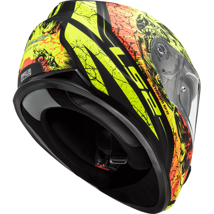 Мотошолом LS2 FF320 Stream Evo Throne Matt Black Hi-Vis Yellow