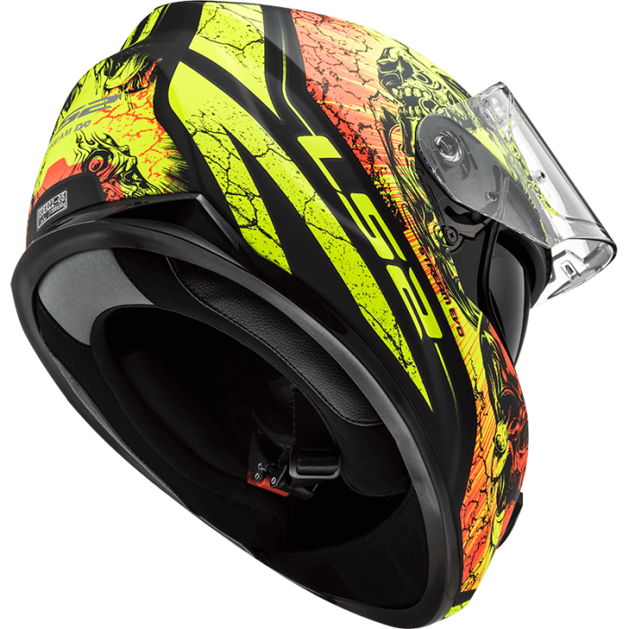 Мотошолом LS2 FF320 Stream Evo Throne Matt Black Hi-Vis Yellow