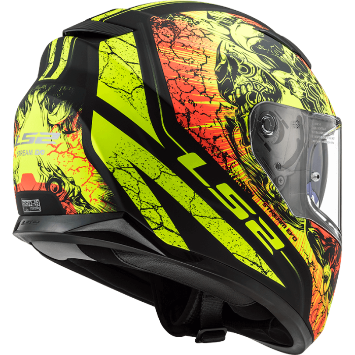 Мотошолом LS2 FF320 Stream Evo Throne Matt Black Hi-Vis Yellow