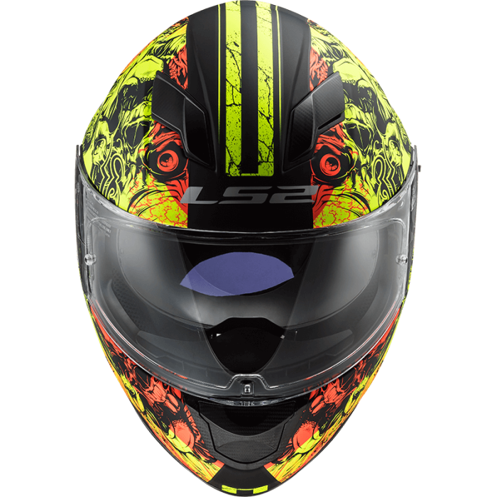 Мотошолом LS2 FF320 Stream Evo Throne Matt Black Hi-Vis Yellow