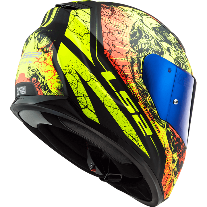Мотошолом LS2 FF320 Stream Evo Throne Matt Black Hi-Vis Yellow