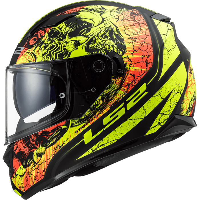 Мотошолом LS2 FF320 Stream Evo Throne Matt Black Hi-Vis Yellow