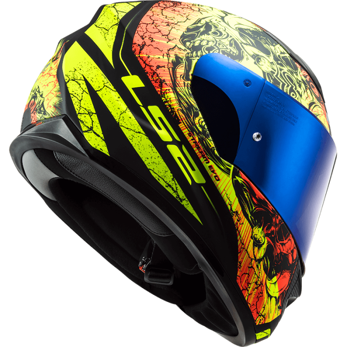 Мотошолом LS2 FF320 Stream Evo Throne Matt Black Hi-Vis Yellow