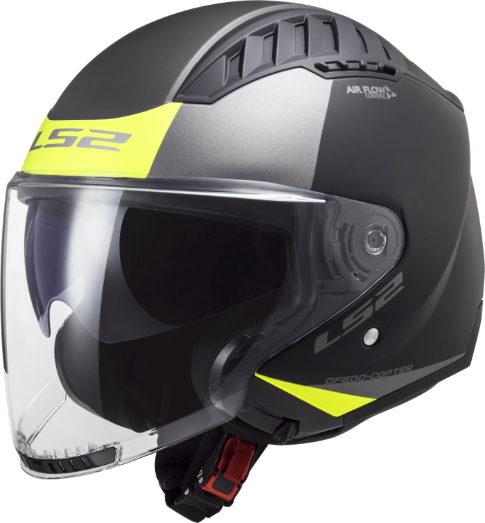 Мотошолом LS2 OF600 Copter 2 Urbane Matt Black Hi-Vis Yellow
