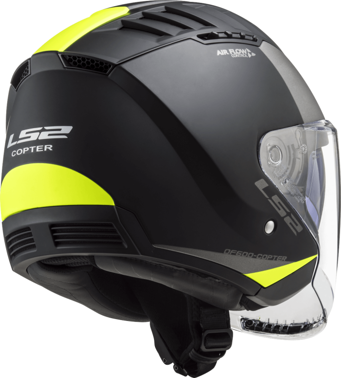 Мотошолом LS2 OF600 Copter 2 Urbane Matt Black Hi-Vis Yellow