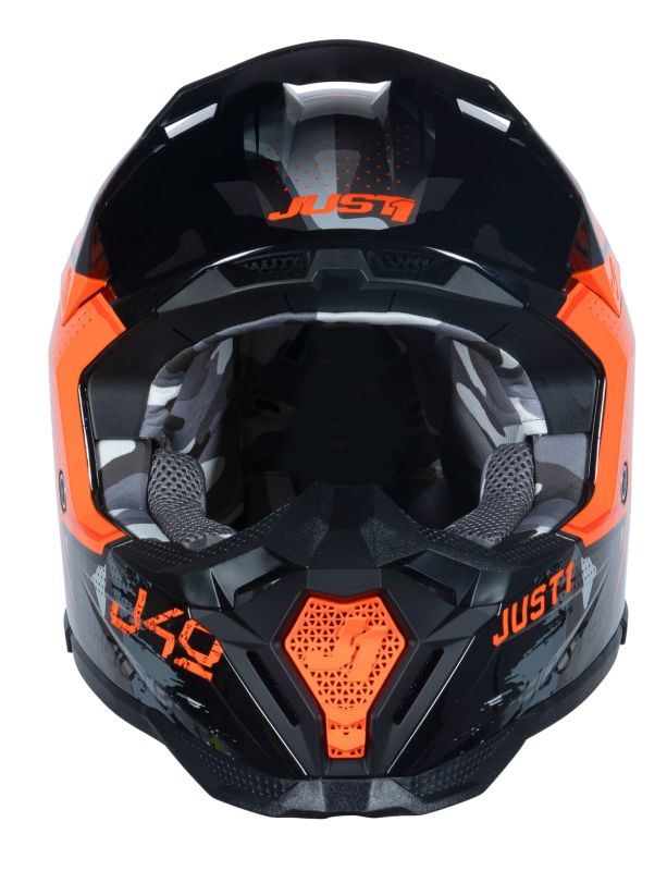 Мотошолом Just1 J40 Shooter Camo Orange Black