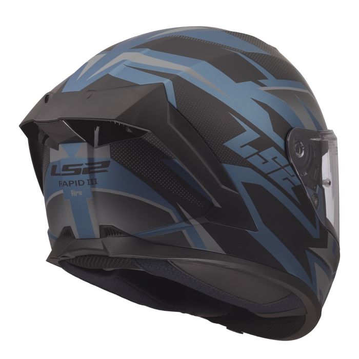 Мотошолом LS2 FF820 Rapid 3 Xtrem Black Blue Petrol