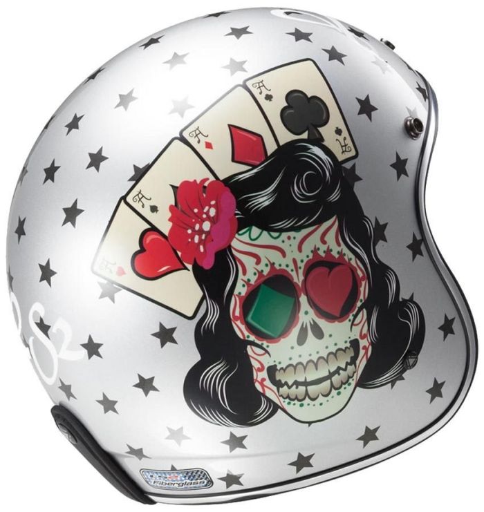 Мотошолом LS2 OF583 Tattoo Gloss Silver