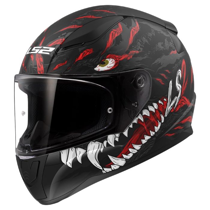 Мотошолом LS2 FF353 Rapid 2 Kaiju Matt Black Red White