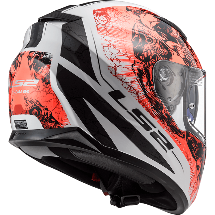 Мотошолом LS2 FF320 Stream Evo Throne White Orange