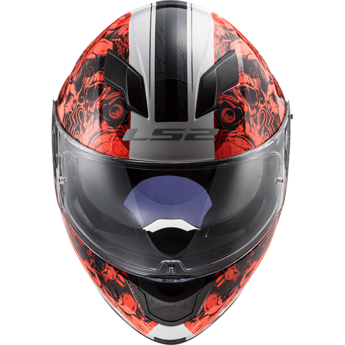 Мотошолом LS2 FF320 Stream Evo Throne White Orange