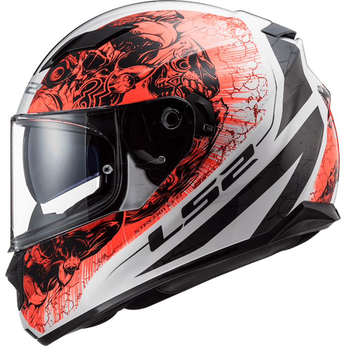 Мотошолом LS2 FF320 Stream Evo Throne White Orange