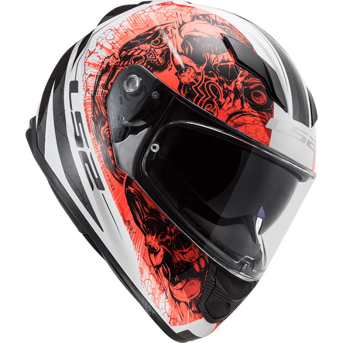 Мотошолом LS2 FF320 Stream Evo Throne White Orange